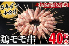 小分けで便利！南九州産もも肉串 計40本 鶏肉 とり肉 鳥肉 鶏もも肉 とりもも もも肉 もも モモ 若鶏　 焼き鳥 焼鳥 串 小分け おかず お弁当 a2-102