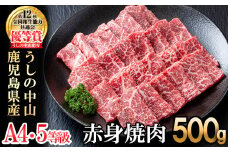 うしの中山 赤身焼肉用500g×1P 黒毛和牛 和牛 肉 牛肉 国産 九州産 鹿児島県産 焼肉 赤身 日本一 b3-021