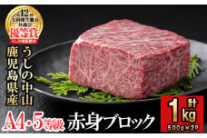 赤身ブロック計1kg(500g×2P) 黒毛和牛 和牛 肉 牛肉 国産 九州産 鹿児島県産 焼肉 赤身 日本一 c0-125