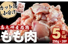 小分けで便利！南九州産産若鶏もも肉切身 計5kg(250g×20P) 鶏肉 とり肉 鳥肉 鶏もも肉 とりもも もも肉 もも モモ 若鶏 小分け 真空 真空パック 保存 カット カット済 唐揚げ 煮物 鍋 おかず お弁当などに a9-041