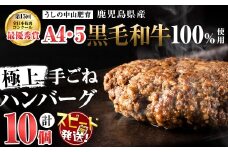 【家計応援】【入金確認後、2週間以内に発送】＜和牛切り落とし＋50g付き！＞＜A4・A5等級＞鹿児島県産 黒毛和牛100%使用極上手ごねハンバーグ( 計1.5kg/150g×10個) 黒毛和牛 和牛 ハンバーグ 冷凍ハンバーグ 肉 牛肉 国産 九州産 鹿児島県産 ミンチ 100% 小分け A4 A5 日本一 ランキング 人気 a5-308-kk-2w