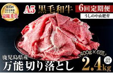 【定期便全6回】＜A4・A5等級＞黒毛和牛万能切り落とし肉 計2.4kg(400g×1P・全6回) 黒毛和牛 和牛 切り落とし 肉 牛肉 国産 九州産 鹿児島県産 すき焼き しゃぶしゃぶ 牛丼 小分け A5 日本一 ランキング 人気 定期便 t0072-005 