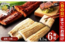 【丑の日までに配送】楠田の極うなぎ蒲焼き3尾・白焼き3尾 190g以上×6尾(計1.1kg以上） e7-019-us