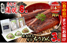 【丑の日までに配送】極うなぎ蒲焼130g以上×8尾(計1040g以上)+佃煮ちりめん130g+釜揚げちりめん110g×3個+ちりめん100g うなぎ 鰻 ウナギ 蒲焼 8尾 真空パック 鰻重 うな丼 ちりめん しらす ちりめんじゃこ e7-017-us
