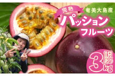 【2025年先行予約分】訳あり！完熟！南の島奄美のパッションフルーツ家庭用 3kg （傷物、色むらあり、サイズ混合）　A151-002-01