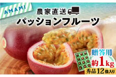 【2025年先行予約】【農家直送】奄美大島産 パッションフルーツ 贈答用 1kg（秀品12個入り）　A092-004