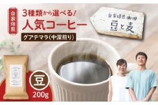 【自家焙煎】豆と麦 グアテマラ（豆） 200g×1袋　A017-017-01