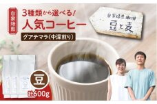 【自家焙煎】豆と麦 グアテマラ（豆） 計600g（200g×3袋）　A017-019-01