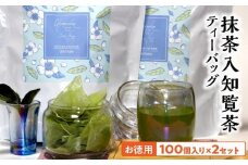 049-14 お徳用抹茶入知覧茶ティーバッグ100個入り2セット