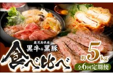 【全6回】鹿児島黒牛・黒豚食べ比べ定期便 022-57