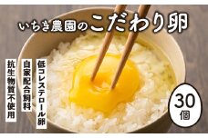 A0-07 いちき農園のこだわり卵(計30個・10個入り×3パック) ふるさと納税 伊佐市 特産品 平飼い 鶏 たまご 低コレステロール 抗生物質不使用 卵かけご飯 TKG【いちき農園】
