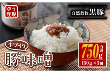 A2-06 伊佐の豚味噌(計750g・150g×5個) ふるさと納税 伊佐市 特産品  豚味噌 自然放牧  黒豚 手づくり 麦 味噌 生姜 唐辛子 豚みそ ご飯のお供【工房ゆう】