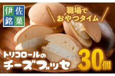 A2-09 伊佐銘菓！トリコロールのチーズブッセ(30個) ふるさと納税 伊佐市 特産品 お菓子 洋菓子 スイーツ おやつ 冷凍 冷凍便【ケーキハウストリコロール】