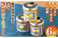 isa555 3種の柑橘ジャム食べ比べセットA(計6個・ボンタン、サワーポメロ、日向夏 各140g) 加工食品 果物 フルーツ 詰め合わせ 果肉 柑橘 低糖 ハンドメイド ジャム ギフト マーマレード【薩摩美食倶楽部】