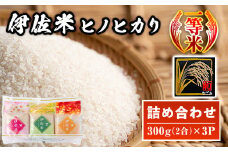 isa572 鹿児島県産！伊佐米ヒノヒカリ和～なごみ～ (計900g・300g×3個) お米 白米 ひのひかり 詰め合わせ 小分け【神薗商店】
