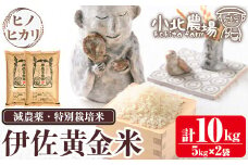 isa600 《数量限定》小北農場のお米 伊佐黄金米〈ヒノヒカリ〉(計10kg・5kg×2袋)鹿児島 伊佐 お米 特別栽培米 伊佐米 白米 ヒノヒカリ ひのひかり おにぎり ごはん【小北農場】