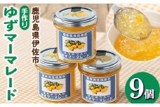 isa668 手作りはちみつ入りゆずマーマレード(計9個・各140g) 加工食品 果物 フルーツ ゆず 果肉 柑橘 低糖 ハンドメイド ジャム ギフト 【薩摩美食倶楽部】