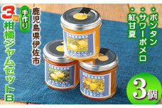isa680 3種の柑橘ジャム食べ比べセットB(計3個・ボンタン、サワーポメロ、紅甘夏 各140g) 加工食品 果物 フルーツ 詰め合わせ 果肉 柑橘 低糖 ハンドメイド ジャム ギフト マーマレード 【薩摩美食倶楽部】