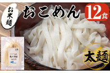 a741 おこめん太麺(100g×12食)【本村農園】 姶良市 麺 太麺 グルテンフリー ヘルシー 米粉麺 ヒノヒカリ 新食感 離乳食 小分け パック セット 常温 常温保存