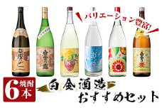 a766 白金酒造バリエーション豊かなおすすめ6本セット(各1800ml)【南国リカー】 姶良市 酒 焼酎 本格芋焼酎 本格焼酎 芋焼酎 麦焼酎 梅酒 リキュール 飲み比べ セット