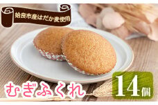 a817 姶良市産はだか麦を使用したむぎふくれ(計14個)はだか麦と自家製麦麹を使用し食物繊維豊富な郷土菓子をお届け【あいらぼ】