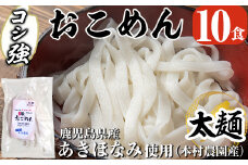 a834 コシ強おこめん太麺(100g×10食)【本村農園】 姶良市 麺 細麺 グルテンフリー ヘルシー 米粉麺 あきほなみ 新食感 離乳食 小分け パック セット 常温 常温保存