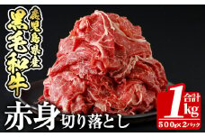a936 鹿児島県産黒毛和牛赤身切り落とし(計1kg・500g×2P)【財宝】姶良市 国産 牛肉 赤身 切り落とし肉 薄切り すき焼き しゃぶしゃぶ 肉じゃが 料理 冷凍