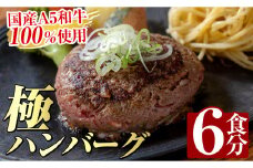a940 生食感ハンバーグ！やまさきの焼肉A5ランク極ハンバーグ150g×6袋(合計900g)【やまさき】国産 肉 牛 牛肉 総菜 冷凍ハンバーグ おかず 簡単 冷凍 個包装 小分け 一人暮らし 牛100%