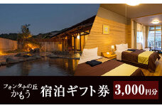 a971-A ＜3000円分＞フォンタナの丘かもう・宿泊助成サービス【フォンタナの丘かもう】姶良市 ギフト券 クーポン 宿泊券 割引券 宿泊 旅行 チケット 旅行券 ホテル 温泉