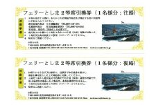 トカラ列島への旅　フェリーとしま2　二等席乗船引換券【往路・復路】セット