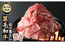 鹿児島県産 黒毛和牛切落し(計1kg・500g×2P)【スターゼン】starzen-6080