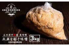 鹿児島県長島町産！未来を紡ぐ味噌 (3kg)【石元淳平醸造】cocoro-6038