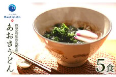 あおさうどん ツルツルミチル５食セット 40g【夫婦漁師Hashimoto】fuufu-1261