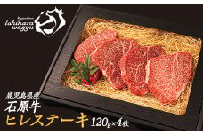 石原牛のヒレステーキ(120g×4) (数量限定)石原牛 赤身 ヒレ ステーキ 480g 国産 牛 ウシ 牛肉 焼肉 BBQ バーベキュー ビーフ 冷凍【石原PRO】ishihara-1346