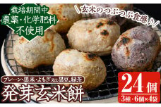 y176-R711 《先行予約受付中！2025年11月以降順次発送》《数量限定》発芽玄米餅24個(6個入×4パック) 栽培期間中農薬・化学肥料不使用の自家製もち玄米を3種のお餅に！ もち げんまい 玄米 農薬不使用 化学肥料不使用 食べ比べ オーガニック 有機 有機農業【雲月農園】
