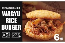隆之国 ライスバーガー 6個入り 黒毛和牛 和牛 国産牛 牛モモ肉 国産米 米 ふるさと納税 鹿児島県 大崎町