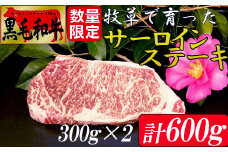 牧草で育った黒毛和牛　サーロインステーキ６００ｇ（300ｇ×2枚セット数量限定）