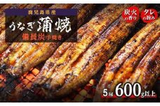 鹿児島県大隅産 うなぎ備長炭手焼蒲焼５尾(合計600g以上)