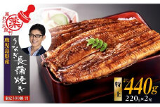 数量限定【薬丸の太鼓判】鹿児島県産うなぎ長蒲焼特大2尾（220g以上2尾）