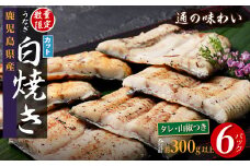 鹿児島県産うなぎカット白焼き6袋 計300g以上（パック個包装）