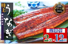 【定期便】おおさきうなぎ鹿児島県産うなぎ長蒲焼2尾 定期 全12回 合計24尾 うなぎ 鰻 ウナギ unagi 国産 蒲焼 長蒲焼 鹿児島県産 うな重 うな丼 ひつまぶし にも 人気 定期 おおすみうなぎ おすすめ 鹿児島県 大崎町 [A671]