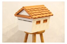 木製家形ポスト【ブラウン】