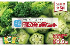 【定期便】 冷凍ブロッコリー＆冷凍オクラセット ×6回