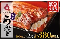 【緊急支援品】くすだ屋の鰻2尾 190g以上×2(鹿児島県大崎産)