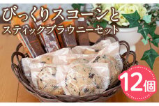 【0114101a】びっくりスコーン(6個)とスティックブラウニーセット！(2種・計6本)お菓子 スイーツ 洋菓子 焼き菓子 個包装 小分け おやつ【Felice Regalo】