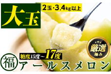 【0281111a】＜厳選極み＞マル福の高級アールスメロン(大玉2玉・計3.4kg以上)メロン フルーツ 果物 果実 3キロ 数量限定 期間限定 贈答 贈り物【マル福園芸組合】