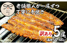 【0603716a】＜訳あり・数量限定＞鹿児島県産東串良町のうなぎ蒲焼(5尾・計650g以上・秘伝のタレ付き) うなぎ 高級 ウナギ 鰻 国産 蒲焼 蒲焼き たれ 鹿児島 訳あり【うなぎ太郎】