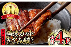 【12030】東串良町のうなぎ蒲焼カットときざみうなぎのおためしセット(合計4P・蒲焼カット80g×2P、きざみ鰻60g×2P)うなぎ 高級 ウナギ 鰻 国産 蒲焼 蒲焼き たれ 鹿児島 ふるさと 人気【アクアおおすみ】
