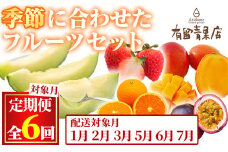 【0783601b】＜定期便・全6回＞自慢の農家×老舗青果店のフルーツ定期便(6回)いちご メロン たんかん マンゴー パッションフルーツ 果物 フルーツ 果実 セット【有留青果】