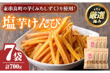 【0105920a】物産館おすすめ！塩芋けんぴ(100g×7袋) さつまいも サツマイモ 芋 芋けんぴ 芋かりんとう かりんとう おやつ お茶うけ みちしづく おつまみ 常温 常温保存 【東串良物産館ルピノンの里】